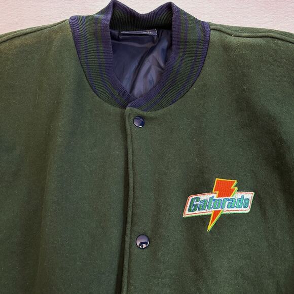 Vtg Fincorp Gatorade Varsity Jacket Mens XXL Blue Green Wool Snaps Coat Rare - Picture 2 of 8